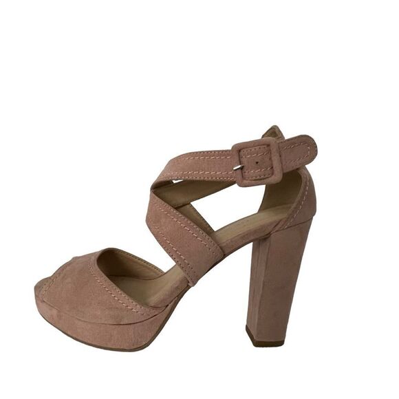 Chinese Laundry Tan Riddle Open Toe Platform Heels - Picture 3 of 12